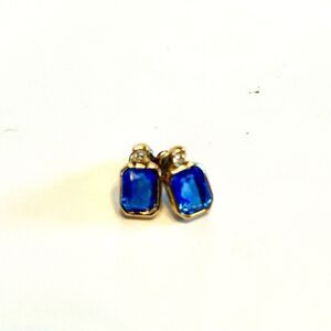 Elegant Blue and Gold Earrings